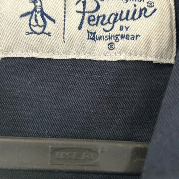 Original Penguin Navy Zip Jacket Mens M Minimalist Classic Workwear - Picture 9 of 10